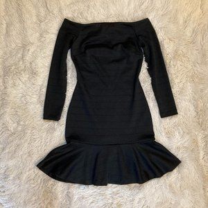 Black Off the Shoulder Cocktail Dress